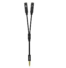 ChargeWorx 3.5mm Headphone and Mic Splitter Adapter, Gaming Headset Y Splitter Cable with Gold Plated Connectors, Audio and Microphone Jack Converter for PC, Laptop, Console and Smartphone