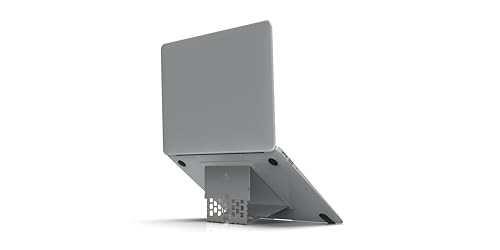 Paper-Thin Stand for MacBook, Laptop Riser, Slim Portable Ergonomic Ventilated Stand, 6 Adjustable Heights from 2.1" to 3.6", Compatible with Laptops Up to 18”, US Patented (Space Gray) - color: Space Gray