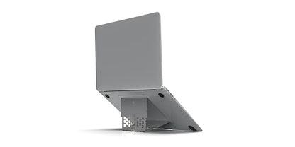 Paper-Thin Stand for MacBook, Laptop Riser, Slim Portable Ergonomic Ventilated Stand, 6 Adjustable Heights from 2.1" to 3.6", Compatible with Laptops Up to 18”, US Patented (Space Gray) - color: Space Gray