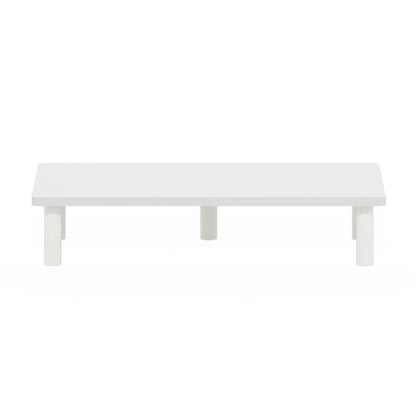 Furinno Turn-N-Tube Monitor Riser Stand, White/White (Pack of 2) - color: White/White, size: 23.6"w Rectangle (Pack of 2)
