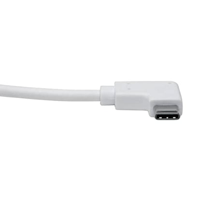 Tripp Lite Right Angle USB C to Ethernet Adapter, Thunderbolt 3 to Ethernet Adapter, Gigabit Ethernet Adapter, USB 3.1 Gen 1, 10/100/1000 Mbps, White (U436-06N-GBW-RA)