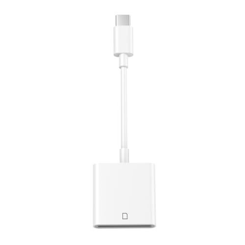 Apple MFi Certified USB C SD Card Reader Digital Camera Memory Card Reader | Trail Camera SD Card Reader USB C Memory Card Reader for iPhone 17 16 15 Pro Max, iPad Pro, MacBook, iMac, Galaxy, Pixel - color: White