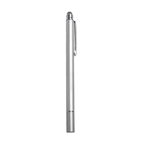 BoxWave Stylus Pen Compatible with TEAMSable Android POS Terminal (7 in) - DualTip Capacitive Stylus, Fiber Tip Disc Tip Capacitive Stylus Pen - Metallic Silver