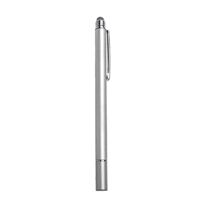 BoxWave Stylus Pen Compatible with TEAMSable Android POS Terminal (7 in) - DualTip Capacitive Stylus, Fiber Tip Disc Tip Capacitive Stylus Pen - Metallic Silver