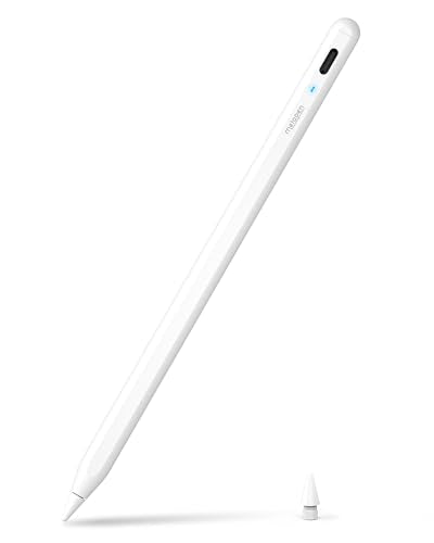 Metapen iPad Pencil A8 Stylus Pen for iPad 2018+ Palm Rejection&Magnetic | Metal Barrel Apple Pencil, USB-C Fast Charging, Reliable Precision & Smooth Writing Pen for iPad 6th-11th Gen Pro Air Mini - color: white