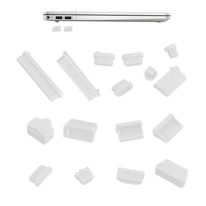 USB C Dust Plug,Laptop Port Dust Plug - 16 PCS Anti Plugs Computer Port Plugs, Silicone Dust-Proof Stoppers/for Computer PC Case Box Laptop, Covers Stoppers - color: Transparent