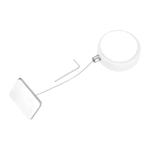 MECCANIXITY 3.3ft Retractable Cable Lock with Square Patch Remote Control Security Lock with Adjustable Cord Tether Anti Theft for Laptop, TV, 150 G, White - color: White