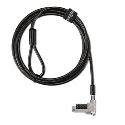 Kensington PortLock Combination Laptop Lock for USB-C Slots, 6ft Carbon Steel Security Cable, Resettable 4-Digit Code, for Laptops, Chromebooks & Tablets (K64549WW) Black