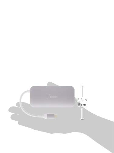 j5create USB-C 9-in-1 Multi Adapter Multi Adapter HDMI/Ethernet/USB 3.1, SD and MicroSD/PD 3.0 | 4K HDMI for MacBook | ChromeBook |USB-C Devices (JCD383)