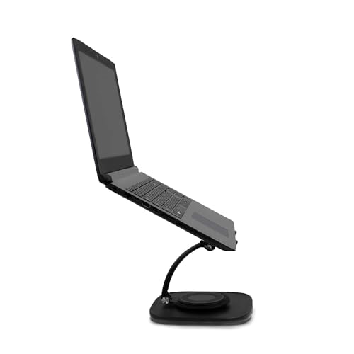 Aluratek Laptop Stand with 360° Rotating Base, Ergonomic Adjustable Stand, Compatible with Most MacBook and Win Laptops - AULS03F