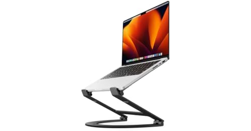Twelve South Curve Flex | Ergonomic Height & Angle Adjustable Aluminum Laptop/MacBook Stand/Riser, fits 10"-17" - color: Matte Black