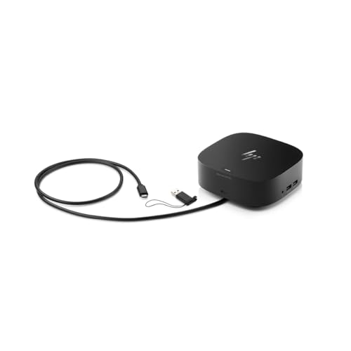 HP USB-C Dock G5-11-in-1 Adapter for Both USB-C and Thunderbolt-Enabled Laptops, PCs, & Notebooks - for Charging, Networking, or Data Transfers - Great for Secure & Remote Management,Black - style: G5