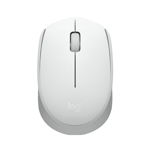 Logitech M170 Compact Ambidextrous 2.4 GHz Wireless Mouse - Off White | Ambidextrous mouse with 2.4 GHz USB-A Nano Receiver, Optical Tracking, 12-Months Battery Life, PC, Mac, Laptop compatible - color: White