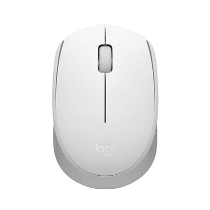 Logitech M170 Compact Ambidextrous 2.4 GHz Wireless Mouse - Off White | Ambidextrous mouse with 2.4 GHz USB-A Nano Receiver, Optical Tracking, 12-Months Battery Life, PC, Mac, Laptop compatible - color: White
