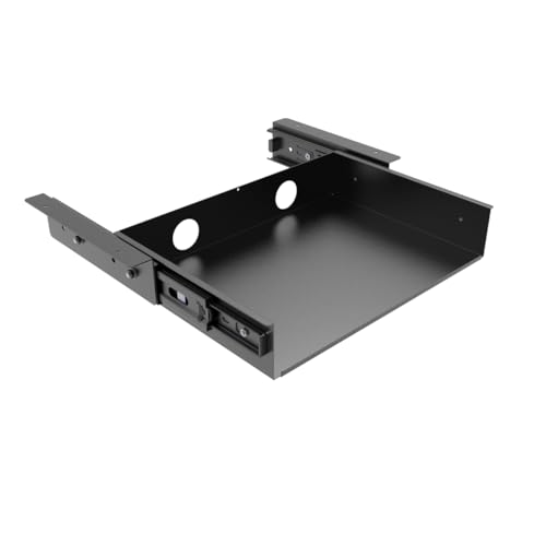 13 inch Under Desk Slide Out Storage Shelf, Sliding Under Desk Tray Drawer for Standing Desks, Workstations, Cabinet or Gaming
