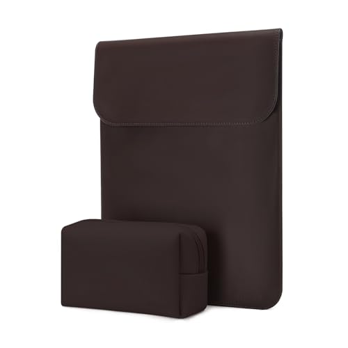 MOSISO Laptop Case 13.3 inch, 13-13.3 inch Laptop Sleeve Compatible with MacBook Neo 13 A18 Pro A3404 /Air 13/Pro 13/Pro 14 M5 M4 M3 M2 M1, Faux Suede Leather Case with Small Bag, Chestnut Brown - color: Chestnut Brown