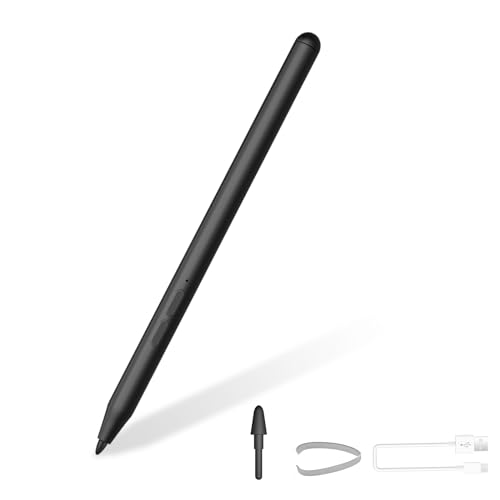 Stylus Pen for HP Omnibook, Digital Pen for HP Envy Pavilion Specter x360 Touch Screen Devices Rechargeable MPP 2.0 Tilt with 4096 Pressure Sensitivity Palm Rejection, Fast Charging - color: Rechargeable-Black