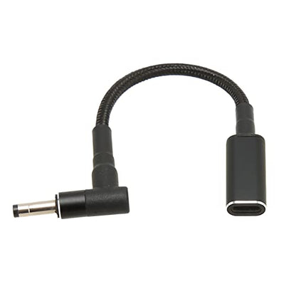 USB C Female to 4.0x1.7mm DC Male Adapter 100W PD Chip for Laptop Charging Cord for Dell HP Lenovo, Braided Cable Power Connector for Monitor Docking Station