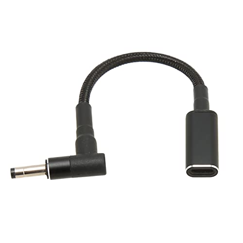USB C Female to 4.0x1.7mm DC Male Adapter 100W PD Chip for Laptop Charging Cord for Dell HP Lenovo, Braided Cable Power Connector for Monitor Docking Station
