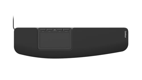 Contour Touch: Wired Ergonomic Touchpad for Windows 10 & 11, Multi Touch & High Precision Glass Trackpad, Click Anywhere, 4 Programmable Shortcut Keys, Full Size Wrist Rest | Contour Touch: Wired Ergonomic Touchpad for Windows 11 - color: Wired - Black