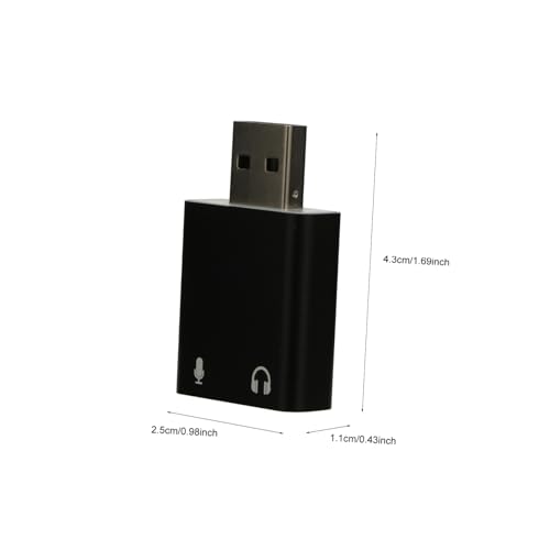 Aluminum USB External Sound Card Adapter with Channel Stereo Audio Headphone and Microphone Jack for Laptop Desktop Portable USB Audio Interface for Plug and Play Music Playback