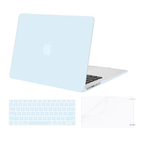 MOSISO Case Compatible with MacBook Air 13 inch A1369 A1466, Cloud Blue | Plastic Hard Shell & Keyboard Cover & Screen Protector Compatible with MacBook Air 13 (Older Version 2010 - end 2017) - color: Cloud Blue