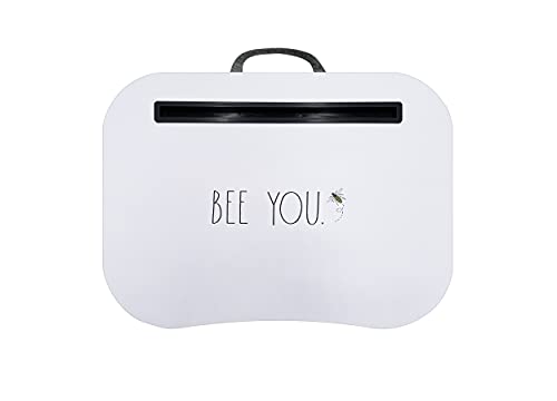 Rae Dunn Lap Desk - Laptop Pillow Lap Desk - Portable Work Table with Cushion for Bed, Couch, Car - Use for Writing, Reading, Eating and Computer Use - Suitable for Kids and Adults - size: 17.25” x 13.5” x 2” (extra long media slot)