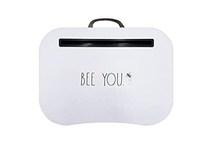 Rae Dunn Lap Desk - Laptop Pillow Lap Desk - Portable Work Table with Cushion for Bed, Couch, Car - Use for Writing, Reading, Eating and Computer Use - Suitable for Kids and Adults - size: 17.25” x 13.5” x 2” (extra long media slot)