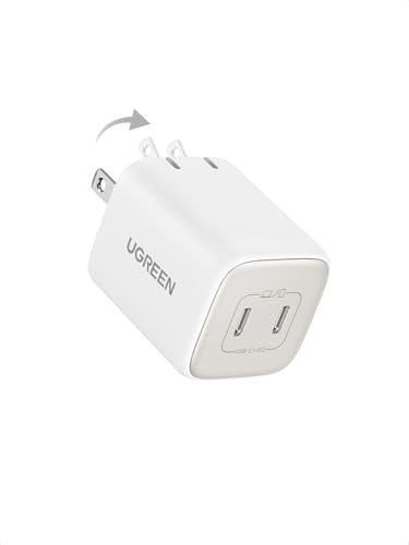 UGREEN 45W USB C Charger, Nexode 2 Port GaN Foldable PPS Wall Charger Block Support Samsung Super Fast Charging 2.0 for Galaxy S25/S24/Note 20, iPhone 16/15/14, iPad, MacBook, Steam Deck (White) - color: White