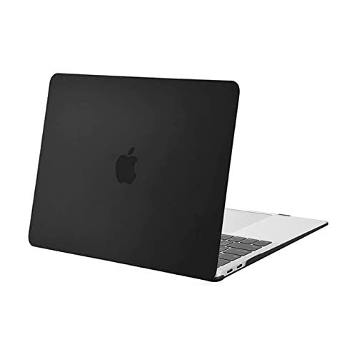 MOSISO Compatible with MacBook Air 13 inch Case M1 2022-2018 | Touch ID Plastic Hard Shell Cover Compatible with MacBook Air 13.3 inch Case, A2337 M1 A2179 A1932, Black - color: Black