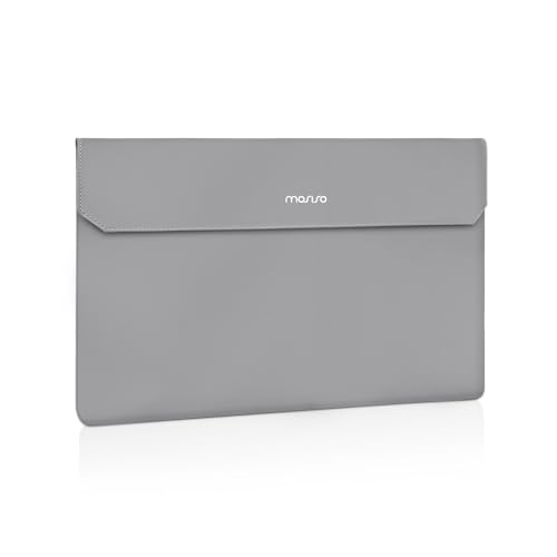 MOSISO Portable Monitor Case Sleeve 16.1 inch, Gray | Carrying Case for Most 15.6-16.1 inch Portable Travel Display Monitor Laptop, PU Leather Laptop Display Bag with Front Pocket - color: Gray