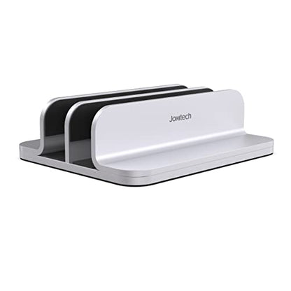 Double Aluminum Laptop Vertical Stand Organizer, Sturdy Notebook Computer Holder Stand Compatible with New Liquid Retina XDR Apple MacBook Air/Pro/Neo, Mac mini, Apple TV & iPad Pro - Silver - color: Silver
