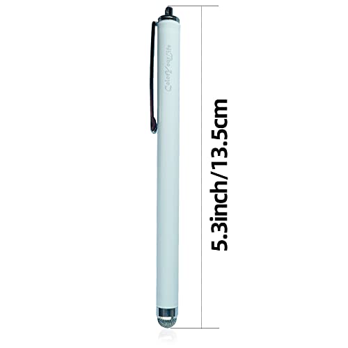 3-Pack 5.3'' Micro-Knit Mesh Tip Capacitive Stylus Pens for Touch Screens with Replaceable Fiber Tips, Universal Stylus Pens and Cleaning Cloth (Black, Blue, White) - color: Black, Blue, White