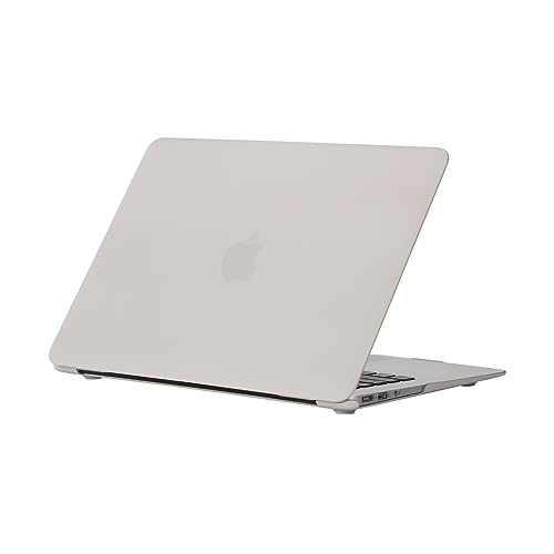 RUBAN Case Compatible with MacBook Air 13 Inch (Models: A1369 & A1466, Older Version 2010-2017 Release), Slim Snap On Hard Shell Protective Cover and Keyboard Cover (Stone Gray) - color: Stone Gray