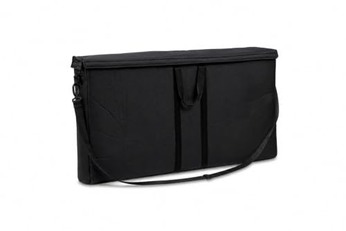 4’x2’x5" Universal Gear Bag for Portable Stage, LED Screens, DJ Facade Carry & Travel Bag, Art Portfolio W/Shoulder Strap & Handle (Black) | Padded carry & travel bag for portable stage decks, LED screens, DJ facades. Shoulder strap + handle. 4'x2'x5".