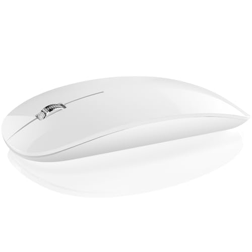 DC Wireless Mouse, 5 in 1 Bluetooth USB C Rechargeable Mouse for Laptops Disktops Tablets Compatible with Apple MacBook Pro/Air iPad iMac Sureface Chromebook Computer (White) - style: White