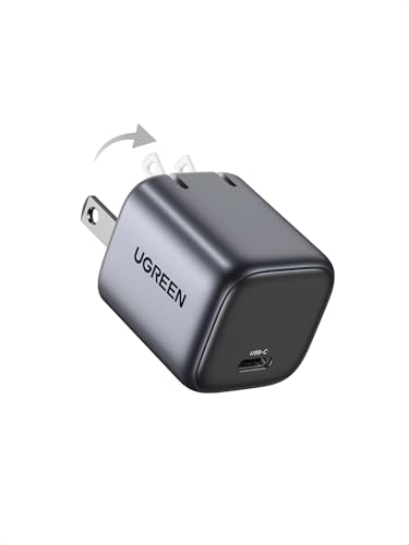 UGREEN 30W USB C Charger for iPhone 17, Nexode Foldable GaN PPS Compact Fast Wall Charger Block, USB-C Power Adapter for iPhone 17/16/15/14, Galaxy S26/S25/S24/S23, MacBook Neo/Air, Black - color: Black