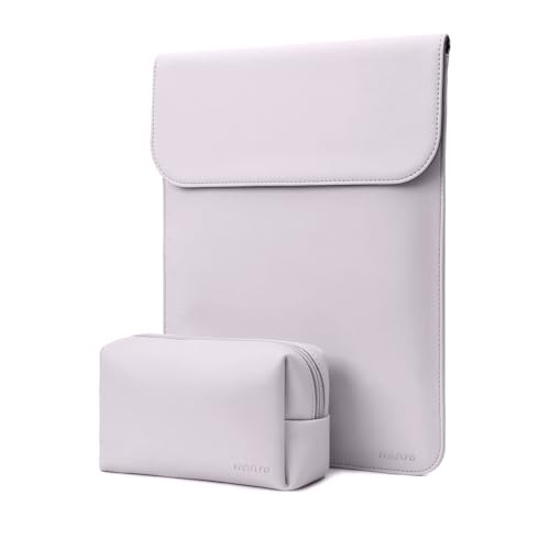 MOSISO Laptop Case 13.3 inch, 13-13.3 inch Laptop Sleeve Compatible with MacBook Neo 13 A18 Pro A3404 /Air 13/Pro 13/Pro 14 M5 M4 M3 M2 M1, Faux Suede Leather Case with Small Bag, Dusty Lilac - color: Dusty Lilac