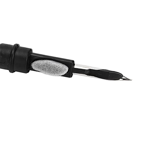 Aramox Keyboard Brush Plastic Cleaning Brush Pen 5 in 1 Double Head Design with Metal Nib Flocked Sponge 3 Row for Headphones Keycaps Laptop Tablet Camera Users (Black Red) - color: Black Red