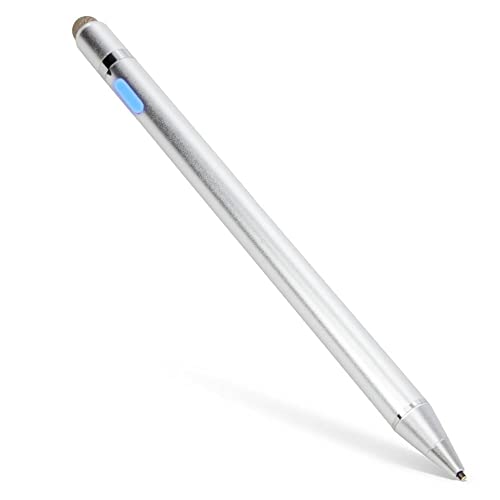 BoxWave Stylus Pen Compatible with Dell XPS 13 2-in-1 (9365) - AccuPoint Active Stylus, Electronic Stylus with Ultra Fine Tip - Metallic Silver