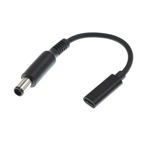 7.4x5.0mm Dell Slim Tip Adapter (Requires 100W PD Charger), Female USB-C to Male Power Connector for 45W/65W/90W 7.4mm Dell Laptops, Will NOT Charge with Phone Charger