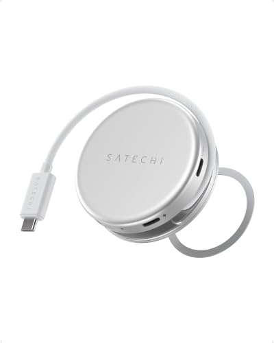 Satechi OntheGo 5-in-1 USB-C Hub, Multiport Adapter, 4K/60Hz HDMI, 60W PD Pass-Through Charging, SD Card Reader, USB-A & USB-C 5Gbps Data, Magnetic Mount for MacBook Neo/Air/Pro, iPad, Silver - color: Silver