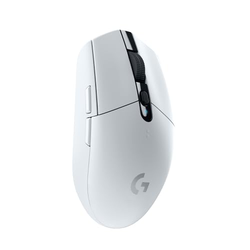 Logitech G305 Lightspeed Wireless Gaming Mouse, Hero Sensor, 12,000 DPI, Lightweight, 6 Programmable Buttons, 250h Battery, On-Board Memory, Compatible with PC, Mac - White - color: White, style: Classic