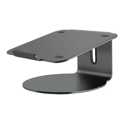 POUT E4 - Laptop Stand with 360 Rotating Base & Built-in Cable Ring — Ergonomic Aluminum Computer Riser for Laptop 10 to 17 Inches — for Apple Mac MacBook Air Pro HP LG Dell Sony