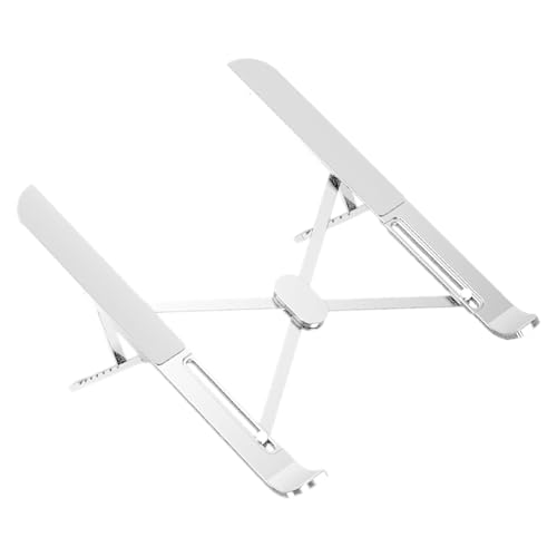 Multiple Angled Laptop Stand with Alloys Construction and Silicone Grips for Secure Placement and Viewing Foldable Laptop Stand - color: Silver
