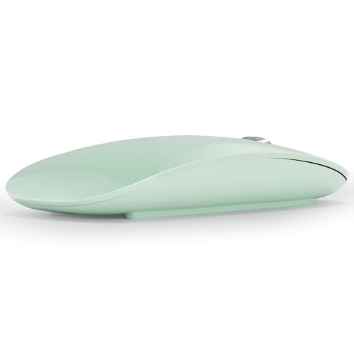 TENMOS M18 Bluetooth Mouse, USB C Rechargeable Wireless Mouse, Silent-Green | Tri-Mode BT5.1/5.0+2.4G, Quiet Click, Portable, Battery Level Visible, USB Receiver,Type C Adapter, for Laptop/MacBook/iPad - color: green