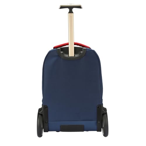 Rolling Laptop Bag for 15.6 Inch Laptop,Roller Bag,Backpack with Quiet Wheels,Silent Wheeled Computer Bag, T5- Blue/Red - color: T5- Blue/Red