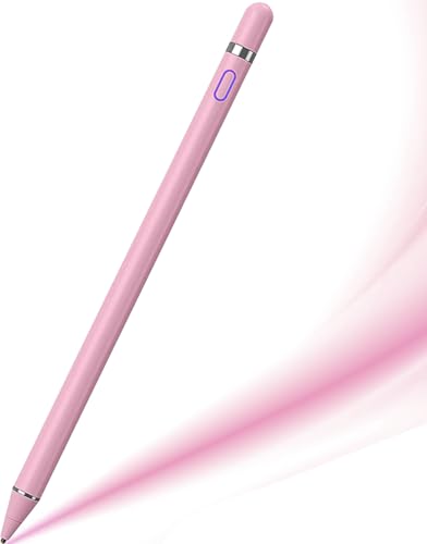Active Stylus Pen for Touchscreen, iPad Pencil 1.5mm Fine Point Pen, Digital Pens Rechargeable for Tablet, Stylus Pens Compatible with iPad Air/Mini/Pro/Android/iPhone and Most Device - Pink - color: Pink