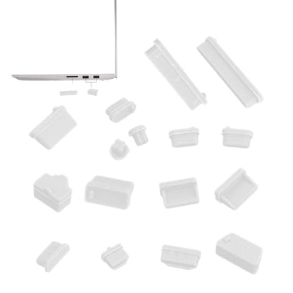USB C Dust Plug,Laptop Port Dust Plug - 16 PCS Anti Plugs Computer Port Plugs, Silicone Dust-Proof Stoppers/for Computer PC Case Box Laptop, Covers Stoppers - color: Transparent
