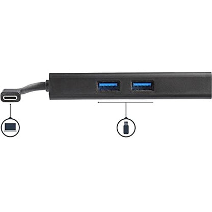 StarTech 4-in-1 USB-C Travel Dock with 4K HDMI, 60W PD, GbE, USB-A, TAA | Windows, macOS, ChromeOS, Driverless setup, 10in/25cm attached cable, USB Powered, 2-port USB-A 3.0 5Gbps - style: 60W Power Delivery | 2x USB-A 3.0